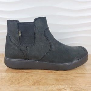 KEEN Chelsea Boots Womens 9 Triple Black Nubuck Leather Elena Waterproof Slip On